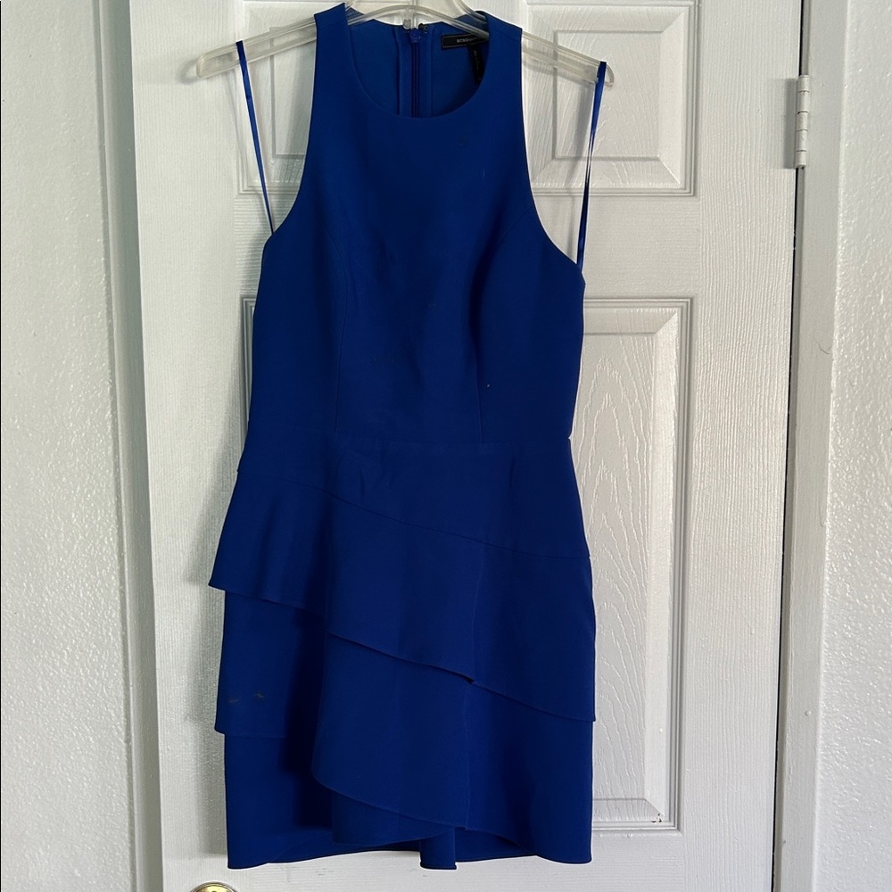 BCBGMaxAzria Cobalt Blue Tiered Mini Dress